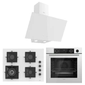 Ferre Fryart&Steamart Sc serisi Wok'lu Beyaz 3'lü Ankastre Set ( xe64cb-sc406-d078 ) - 1