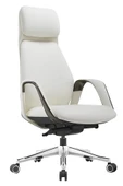 Hunt Mobilya Nuna Beyaz Deri Ofis Yönetici Koltuğu - 1