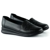 Erkan Saçmacı Mammina Siyah Hakiki Deri Çapraz Bant Detaylı Slip-On Günlük Ayakkabı - 4