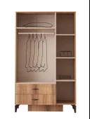 Hazar 3 Kapılı 2 Çekmeceli Gardırop Elbise Dolabı 120x47x200 - 4