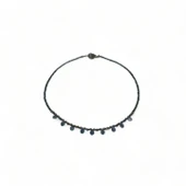 Işıltılı Armoni Kalsedon Açık Mavi Boncuk Kolye thumbnail 1