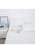 Çift Kişilik Lastikli Çarşaf + 2 Adet Yastık Kılıfı Ekose Kareli 160x200 - 2