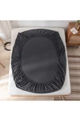 Çift Kişilik Lastikli Çarşaf + 2 Adet Yastık Kılıfı 160x200 Antrasit Koyu Gri - 2