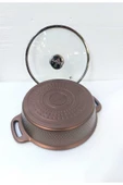 OMS Triana Döküm Cam Kapaklı 30cm Karnıyarık Tencere 3631-Bronze - 3