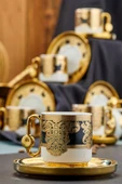 Cooker Lüks 6’lı Altın Yaldızlı Porselen Kahve Fincan Takımı – Şık & Özel Sunum & Hediyelik thumbnail 7