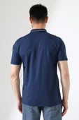 Erkek Polo Yaka Düz Renk Pamuklu Triko kısa kol T-shirt - 2