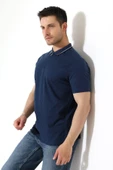 Erkek Polo Yaka Düz Renk Pamuklu Triko kısa kol T-shirt - 10