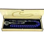 Ahşap Kutuda Anahtarlık Kombinli Kapsül Model Püsküllü 8-12mm Sıkma Ateş Kehribar Tesbih thumbnail 1