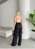 Flamlı kahve pantolon - 4