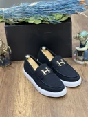 ET-KB-027 Bağcıksız Siyah Süet H Günlük Erkek Ayakkabı - 1