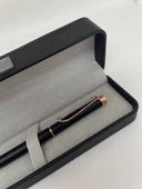 Elegance Series Gold Deri Kutulu Siyah Tükenmez Kalem - 2