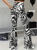 Kadın Yüksek Bel Zebra Desenli Tayt - 3
