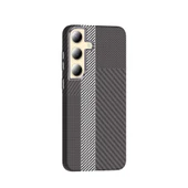 Samsung Galaxy S24 Kılıf Kablosuz Şarj Özellikli Karbon Fiber Görünümlü Gros Kapak thumbnail 2