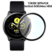 Samsung Galaxy Watch Active 2 40mm 3D PMMA Cam Ekran Koruyucu (Siyah) - 4