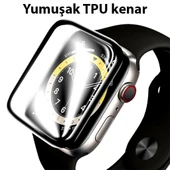 Apple Watch 7-8 41mm 3D PMMA Cam Ekran Koruyucu (Siyah) - 4
