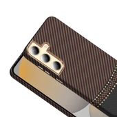 Samsung Galaxy S24 Kılıf Kablosuz Şarj Özellikli Karbon Fiber Görünümlü Gros Kapak thumbnail 11