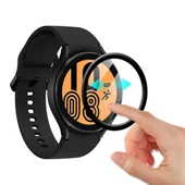 Samsung Galaxy Watch 4 40mm 3D PET+PMMA Cam Ekran Koruyucu (Siyah) - 3