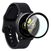 Samsung Galaxy Watch Active 2 40mm 3D PMMA Cam Ekran Koruyucu (Siyah) - 1