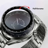 Huawei Watch 3 Pro 3D PET+PMMA Cam Ekran Koruyucu (Siyah) - 5