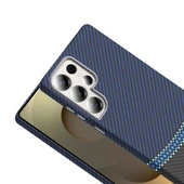 Samsung Galaxy S25 Ultra Kılıf Kablosuz Şarj Özellikli Karbon Fiber Görünümlü Gros Kapak thumbnail 9