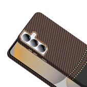 Samsung Galaxy S25 Kılıf Kablosuz Şarj Özellikli Karbon Fiber Görünümlü Gros Kapak thumbnail 7