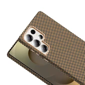 Samsung Galaxy S25 Ultra Kılıf Kablosuz Şarj Özellikli Karbon Fiber Görünümlü Gros Kapak thumbnail 5