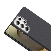 Samsung Galaxy S25 Ultra Kılıf Kablosuz Şarj Özellikli Karbon Fiber Görünümlü Gros Kapak thumbnail 11