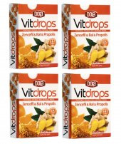Dola Vitdrops Portakal Aromalı Ballı Boğaz Pastili Zencefil Bal Propolis 12 Drops 4 Adet - 1