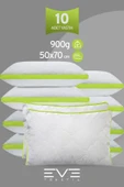 10 Adet Yeşil Serisi Kılıflı Fermuarlı Klimali Antialerjik Silikon Nano Elyaf Yastık 50x70cm - 1