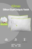 2 Adet Bordo Serisi Kılıflı Fermuarlı Klimali Antialerjik Silikon Nano Elyaf Yastık 50x70cm - 2
