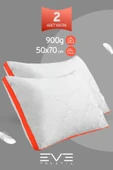 2 Adet Pembe Beyaz Serisi Kılıflı Fermuarlı Klimali Antialerjik Silikon Nano Elyaf Yastık 50x70cm - 1