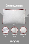2 Adet Bordo Serisi Kılıflı Fermuarlı Klimali Antialerjik Silikon Nano Elyaf Yastık 50x70cm - 3