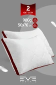 2 Adet Bordo Serisi Kılıflı Fermuarlı Klimali Antialerjik Silikon Nano Elyaf Yastık 50x70cm - 1