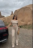 Madonna yaka bol paça pantolonlu takım - 1
