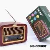 NS-6656 Retro Ahşap Tasarım Bluetooth Hoparlörlü Radyo – Fm/am Destekli, Şarjlı ve Taşınabiliri Radyo thumbnail 1
