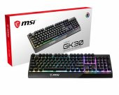 MSI GG VIGOR GK30 TR GAMING KEYBOARD MEKANIK HISLI 6 BOLGE RGB LED AYDINLATMA SIVI DOKULMESINE DAYANIKLI OYUNCU KLAVYESI - 1