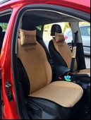 TOYOTA Nakışlı Ön İkili Oto Koltuk Minderi 2 Adet Boyun Yastığı 2 Adet Kemer Pedi KREM thumbnail 1