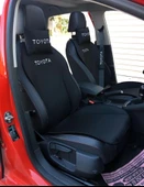 TOYOTA Nakışlı Ön İkili Oto Koltuk Minderi 2 Adet Boyun Yastığı 2 Adet Kemer Pedi SİYAH thumbnail 1