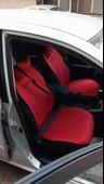 TOYOTA Nakışlı Ön İkili Oto Koltuk Minderi 2 Adet Boyun Yastığı 2 Adet Kemer Pedi KIRMIZI - 1