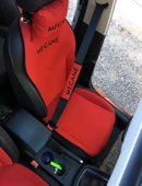 RENAULT MEGANE Nakışlı Ön İkili Oto Koltuk Minderi 2 Adet Boyun Yastığı 2 Adet Kemer Pedi KIRMIZI - 2