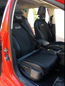 Renault Clio Nakışlı Ön İkili Oto Koltuk Minderi 2 Adet Boyun Yastığı 2 Adet Kemer Pedi SİYAH thumbnail 1