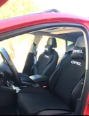 OPEL Nakışlı Ön İkili Oto Koltuk Minderi 2 Adet Boyun Yastığı 2 Adet Kemer Pedi SİYAH thumbnail 1