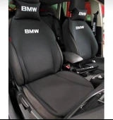 BWM Nakışlı Ön İkili Oto Koltuk Minderi 2 Adet Boyun Yastığı 2 Adet Kemer Pedi SİYAH thumbnail 1