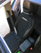 FİAT EGEA Nakışlı Ön İkili Oto Koltuk Minderi 2 Adet Boyun Yastığı 2 Adet Kemer Pedi SİYAH thumbnail 2