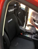 CHEVROLET CRUZE Nakışlı Ön İkili Oto Koltuk Minderi 2 Adet Boyun Yastığı 2 Adet Kemer Pedi SİYAH thumbnail 1