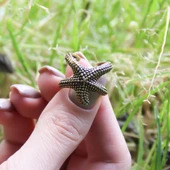 Deniz Yıldızı Desenli Antik Ayarlanabilir Kadın Yüzük euy1265 thumbnail 3