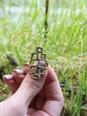 Kare Desenli Antik Ayarlanabilir Kadın Yüzük euy1267 thumbnail 3