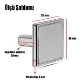 Düğme Kare Metal Eskitme Antik (4 ADET) Mobilya Mutfak Çekmece Dolap Dolabı Kulpu Kulbu Kulpları thumbnail 3