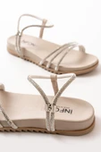 Bej Taşlı Kadın Sandalet - 4