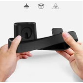 3in1 Charging Base İPhone+ İwatch+ İPods Silikon Şarj Standı (Siyah) - 7